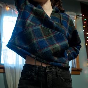 Flannel Fleece Crop Top